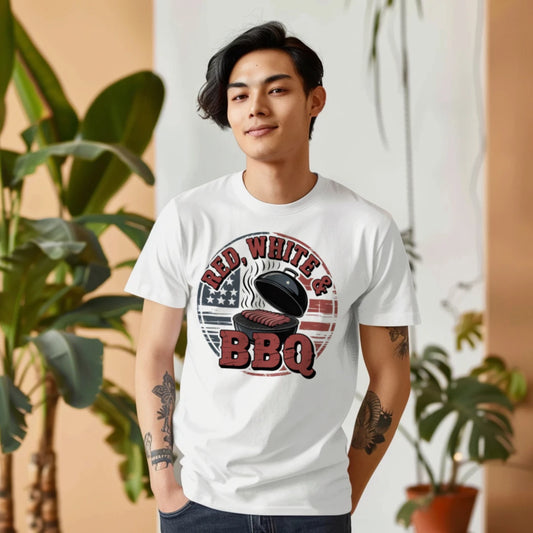 Red White & BBQ Patriotic 4th of July Grill T-Shirt
