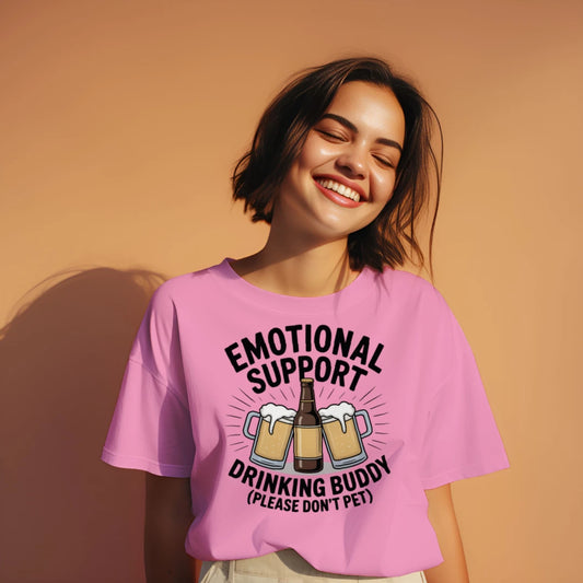 Emotional Support Drinking Buddy Funny Party T-Shirt