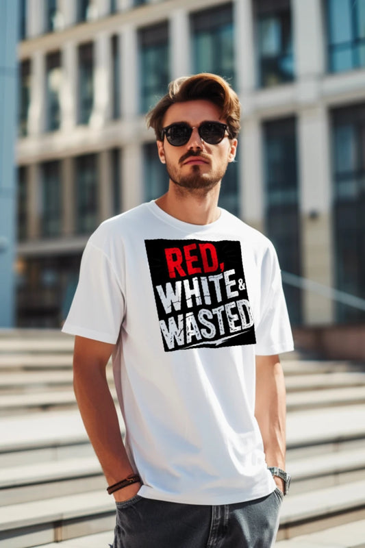 Red White And Wasted 4th Of July Funny Drinking Shirt