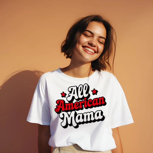 All American Mama Patriotic T-Shirt for Moms