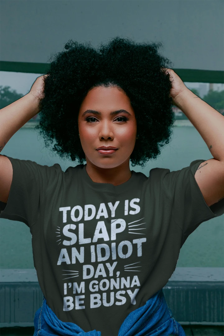 Slap An Idiot Day Busy Tee – Funny Sarcastic T-Shirt