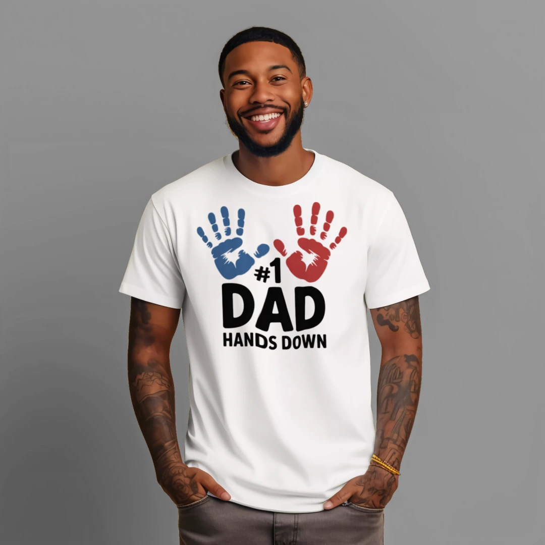 Funny #1 Dad Hands Down T-Shirt – Father’s Day Gift