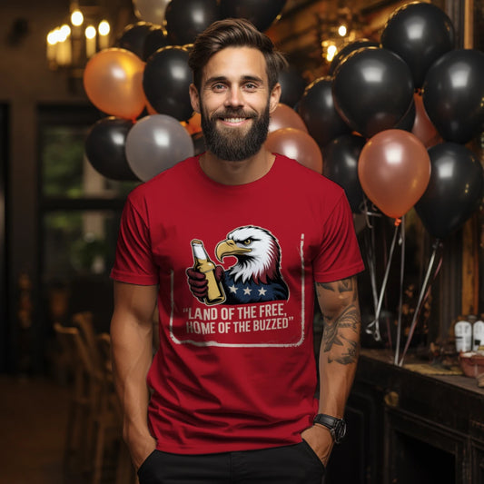 Land Of The Free Home Of The Buzzed Funny 4th Tee
