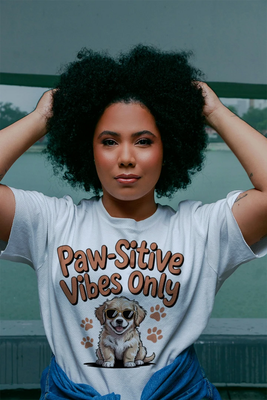 Paw-sitive Vibes Only Dog Lover Unisex Graphic T-Shirt