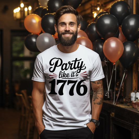 Party Like 1776 Funny 4th Of July Patriotic T‑Shirt