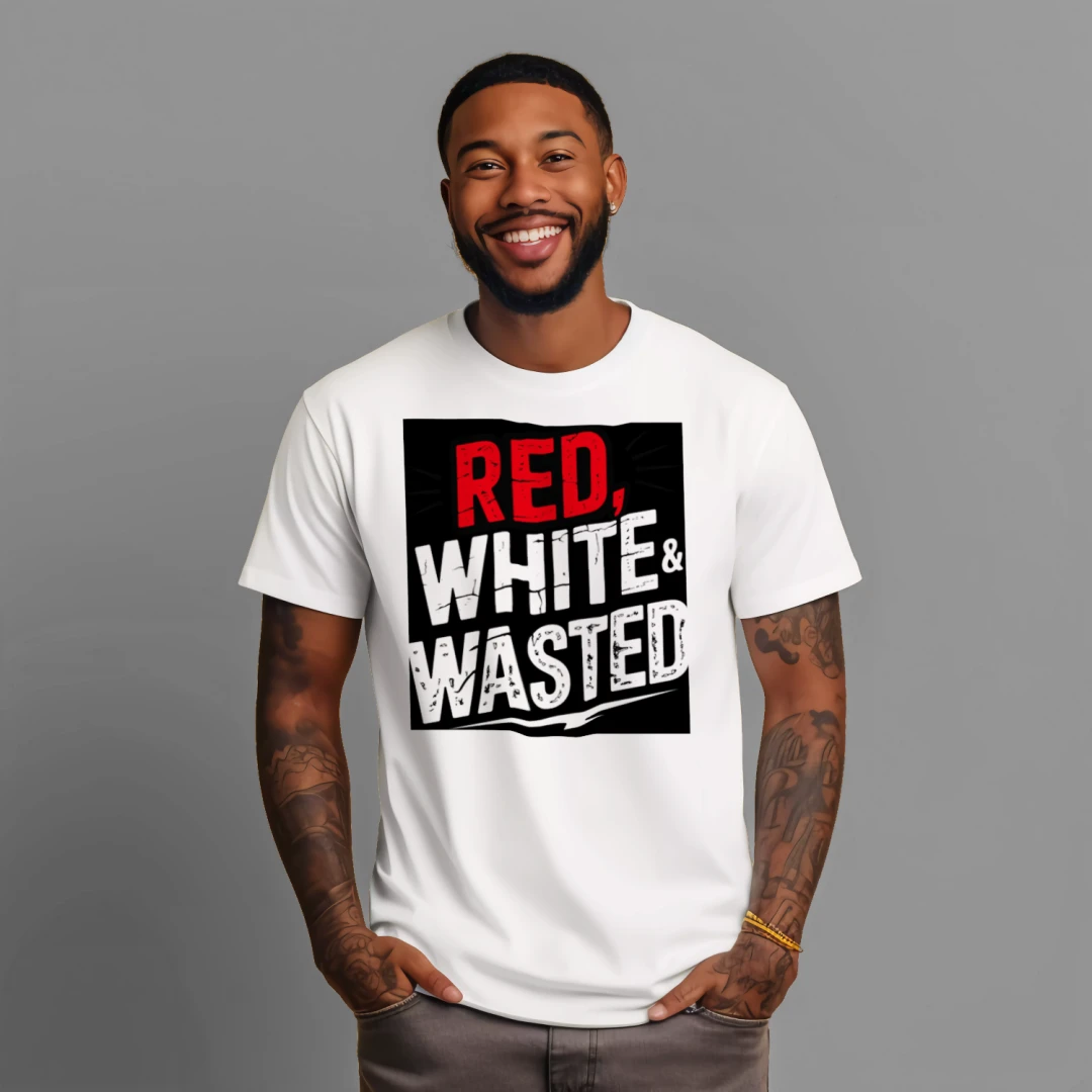 Red White And Wasted 4th Of July Funny Drinking Shirt