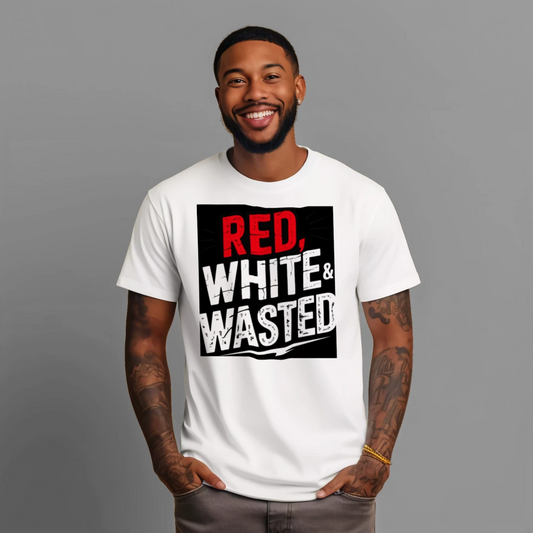 Red White And Wasted 4th Of July Funny Drinking Shirt
