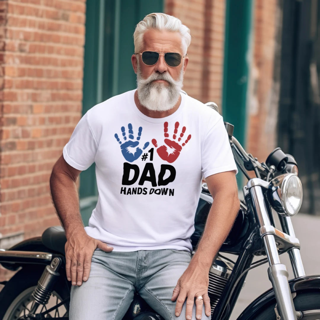 Funny #1 Dad Hands Down T-Shirt – Father’s Day Gift