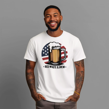 Red White & Brew Funny 4th of July Beer Shirt