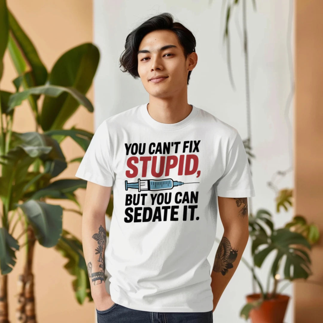 Funny Nurse Graphic T-Shirt – You Can’t Fix Stupid