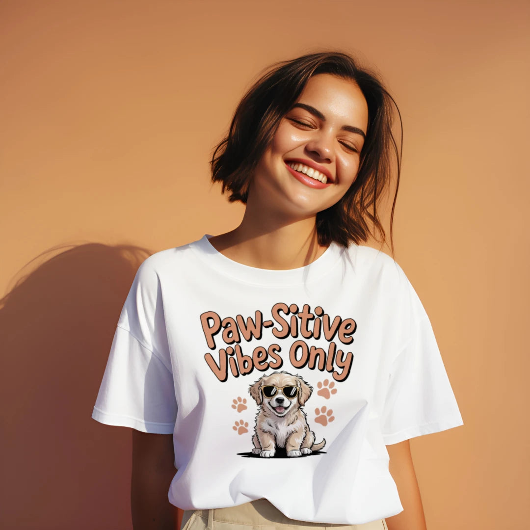 Paw-sitive Vibes Only Dog Lover Unisex Graphic T-Shirt