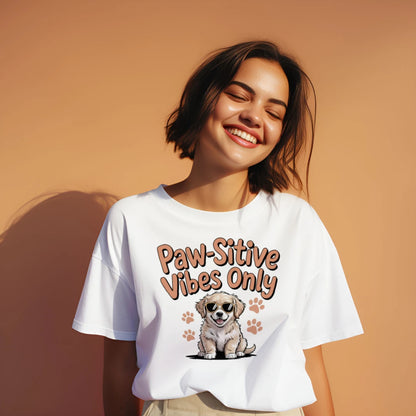 Paw-sitive Vibes Only Dog Lover Unisex Graphic T-Shirt