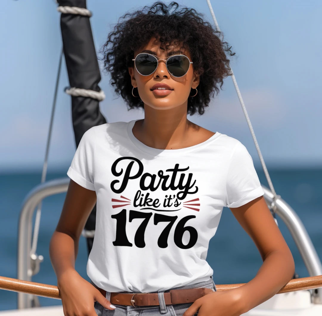 Party Like 1776 Funny 4th Of July Patriotic T‑Shirt
